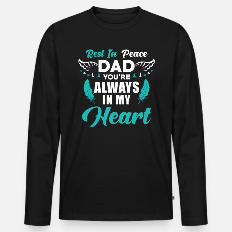 Vater Erinnerung - Männer Premium Bio Langarmshirt - Schwarz