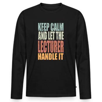 Keep Calm Éditeur Disant Éditeur Cadeau - T-shirt manches longues Premium bio Homme - noir - Devant - Nico (187cm)