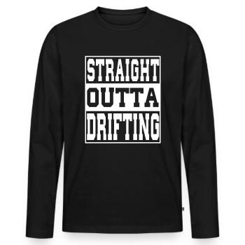 Dérive en disant drôle - T-shirt manches longues Premium bio Homme - noir - Devant - Nico (187cm)