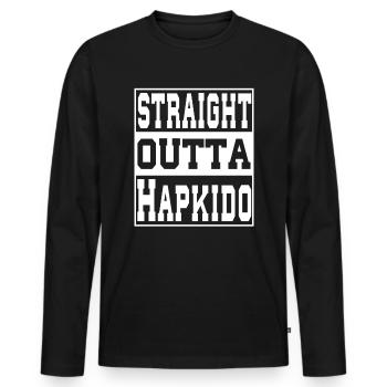 Hapkido dit drôle - T-shirt manches longues Premium bio Homme - noir - Devant - Nico (187cm)