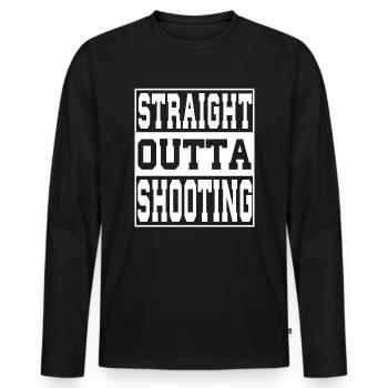 Tournage en disant drôle - T-shirt manches longues Premium bio Homme - noir - Devant - Nico (187cm)