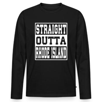 Rhode Island disant drôle Rhode Island Cadeau - T-shirt manches longues Premium bio Homme - noir - Devant - Nico (187cm)
