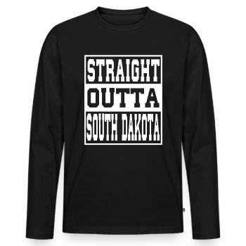 South Dakota Saying Funny South Dakota Gift - Men's Premium Organic Long Sleeve Shirt - black - Front - Nico (187cm)