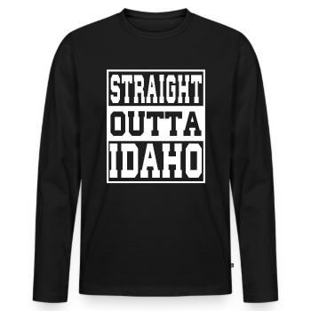 Idaho Spruch Lustig Idaho Geschenk - Männer Premium Bio Langarmshirt - Schwarz - Vorne - Nico (187cm)