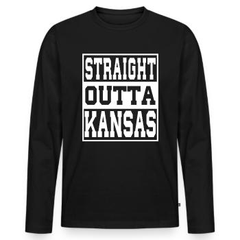 Kansas Spruch Lustig Kansas Geschenk - Männer Premium Bio Langarmshirt - Schwarz - Vorne - Nico (187cm)