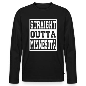 Minnesota disant drôle Minnesota Cadeau - T-shirt manches longues Premium bio Homme - noir - Devant - Nico (187cm)