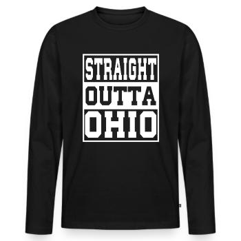 Ohio disant drôle Ohio Cadeau - T-shirt manches longues Premium bio Homme - noir - Devant - Nico (187cm)
