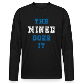The Miner does it Miner - Men's Premium Organic Long Sleeve Shirt - black - Front - Nico (187cm)