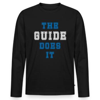 Le Guide le fait Guide Cadeau - T-shirt manches longues Premium bio Homme - noir - Devant - Nico (187cm)