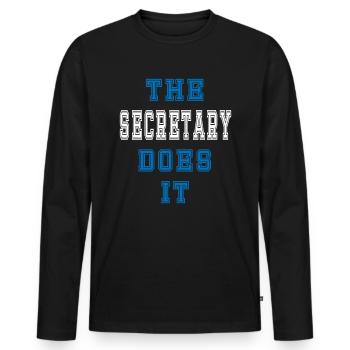 The Secretary does it Secretary Gift - Men's Premium Organic Long Sleeve Shirt - black - Front - Nico (187cm)