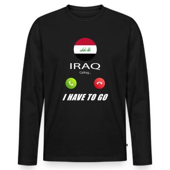 L’Irak appelle les drapeaux lusiger - T-shirt manches longues Premium bio Homme - noir - Devant - Nico (187cm)