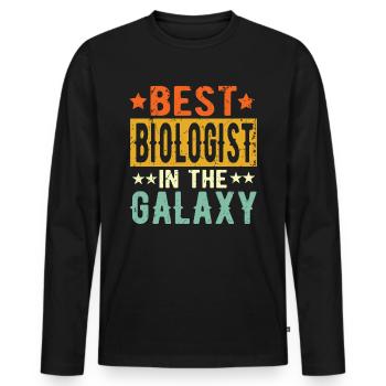 Best Biologist ever Biologist Gift - Men's Premium Organic Long Sleeve Shirt - black - Front - Nico (187cm)