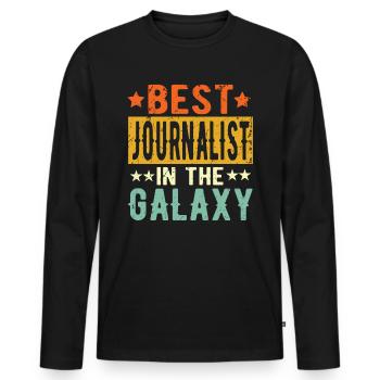 Best Journalist ever Journalist Gift - Men's Premium Organic Long Sleeve Shirt - black - Front - Nico (187cm)