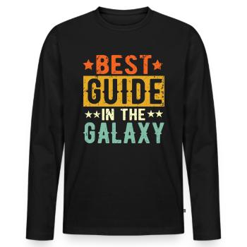 Meilleur guide jamais Guide Cadeau - T-shirt manches longues Premium bio Homme - noir - Devant - Nico (187cm)