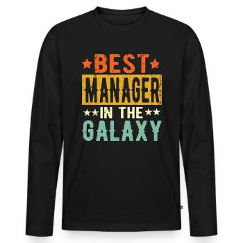 Best Manager ever Manager Geschenk - Männer Premium Bio Langarmshirt - Schwarz - Vorne - Nico (187cm)