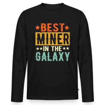 Best Miner Ever Miner - Men's Premium Organic Long Sleeve Shirt - black - Front - Nico (187cm)
