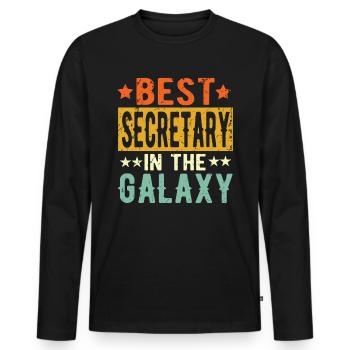 Best Secretary ever Secretary Gift - Men's Premium Organic Long Sleeve Shirt - black - Front - Nico (187cm)