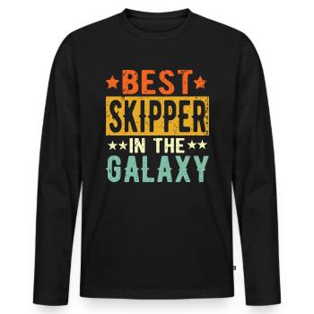 Best Skipper ever Skipper Gift - Men's Premium Organic Long Sleeve Shirt - black - Front - Nico (187cm)