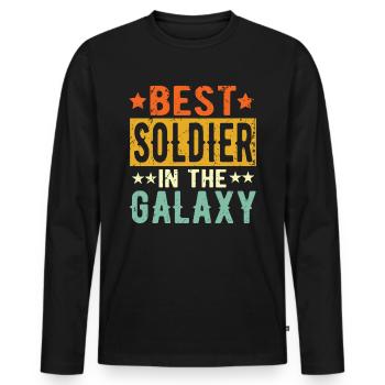 Best Soldat ever Soldat Geschenk - Männer Premium Bio Langarmshirt - Schwarz - Vorne - Nico (187cm)