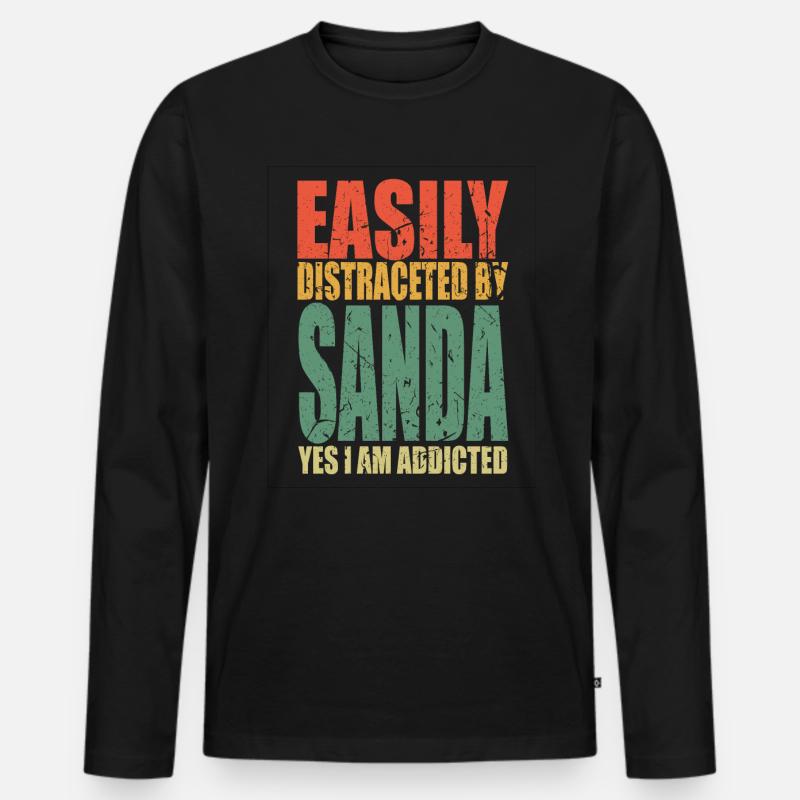 Sanda Spruch lustig - Männer Premium Bio Langarmshirt - Schwarz