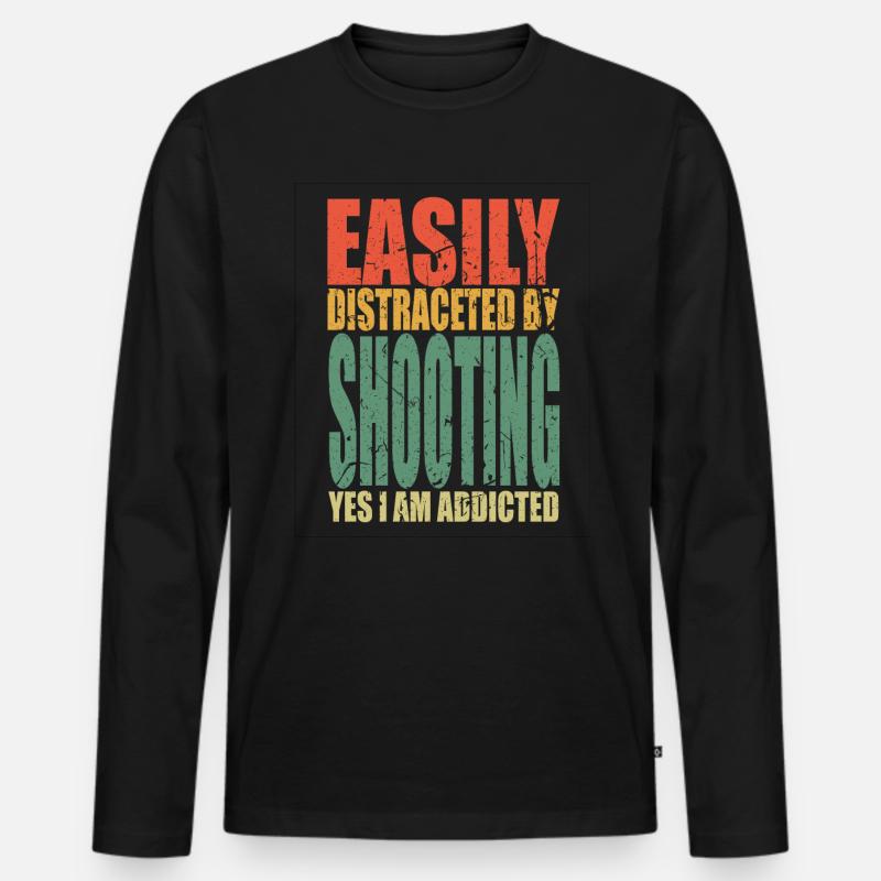 Shooting Spruch lustig - Männer Premium Bio Langarmshirt - Schwarz