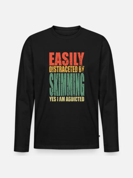 Skimming saying funny - Men's Premium Organic Long Sleeve Shirt - black