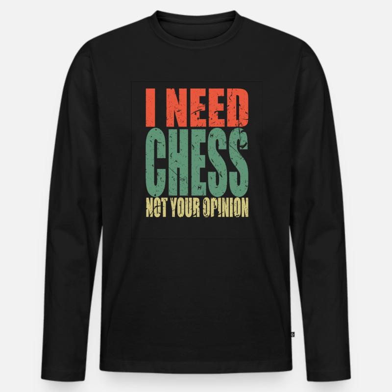 Schach Spruch lustig - Männer Premium Bio Langarmshirt - Schwarz