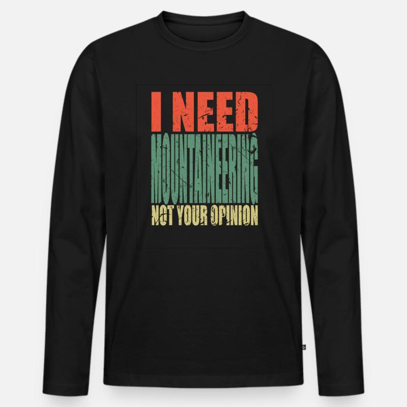 Bergsteigen Spruch lustig - Männer Premium Bio Langarmshirt - Schwarz