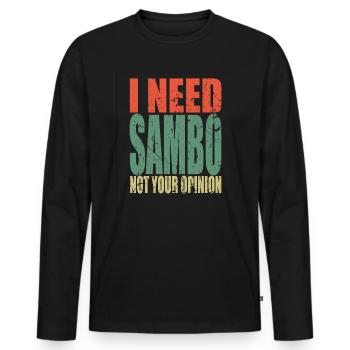 Sambo disant drôle - T-shirt manches longues Premium bio Homme - noir - Devant - Nico (187cm)
