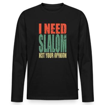 Slalom saying funny - Men's Premium Organic Long Sleeve Shirt - black - Front - Nico (187cm)