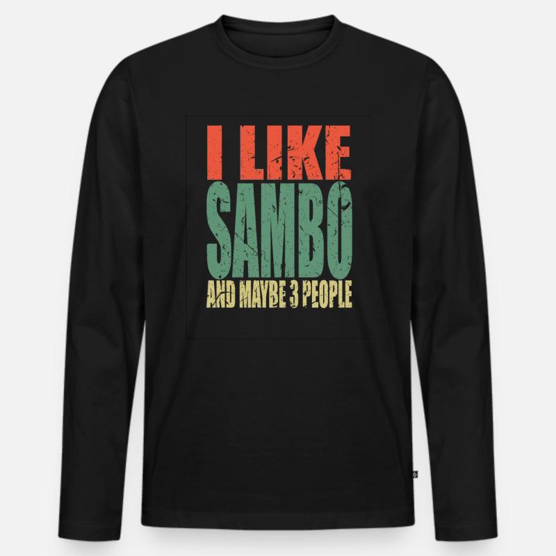 Sambo Spruch lustig - Männer Premium Bio Langarmshirt - Schwarz