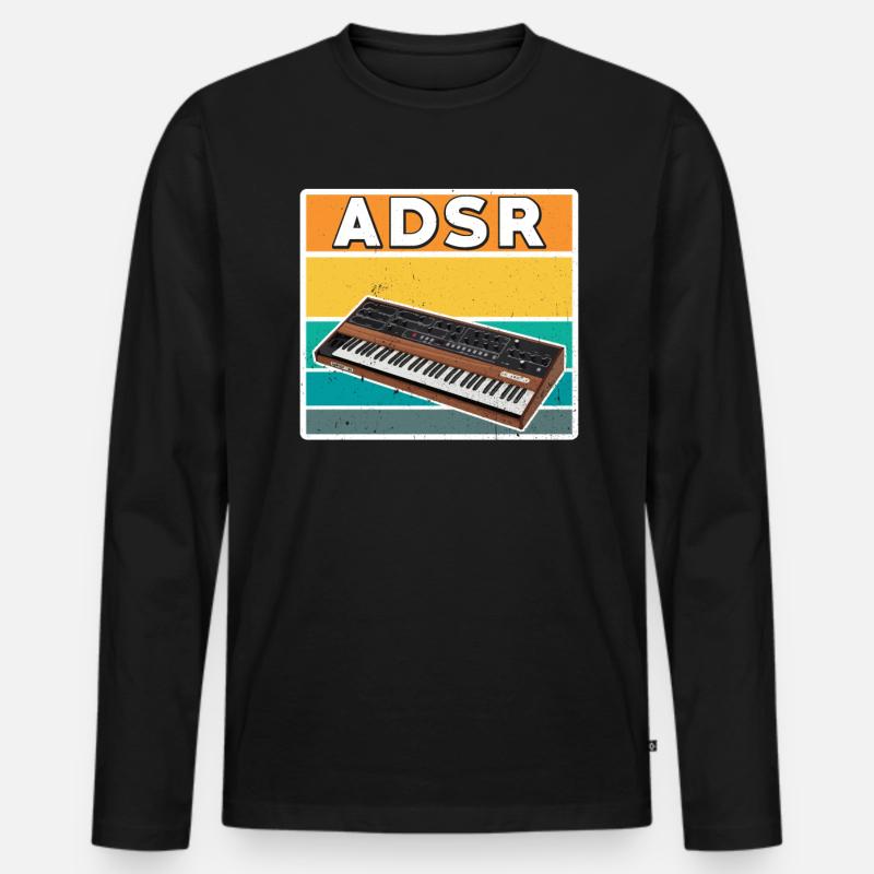 Adsr synthesizer - Männer Premium Bio Langarmshirt - Schwarz
