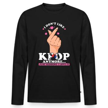 K-pop J’adore la K-pop - T-shirt manches longues Premium bio Homme - noir - Devant - Nico (187cm)