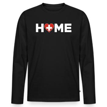 Switzerland Home Switzerland Flag Switzerland Love - Men's Premium Organic Long Sleeve Shirt - black - Front - Nico (187cm)
