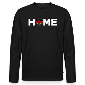 Kenya Home Kenya Flag Kenya Love - Men's Premium Organic Long Sleeve Shirt - black - Front - Nico (187cm)