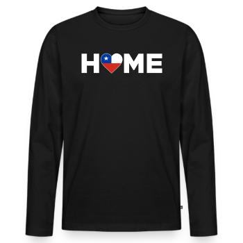Chile Heimat Chile Flagge Chile Liebe - Männer Premium Bio Langarmshirt - Schwarz - Vorne - Nico (187cm)