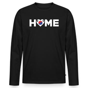 Corée du Sud Accueil Drapeau de la Corée du Sud - T-shirt manches longues Premium bio Homme - noir - Devant - Nico (187cm)