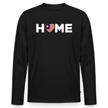 Malaysia Home Malaysia Flag - Men's Premium Organic Long Sleeve Shirt - black - Front - Nico (187cm)