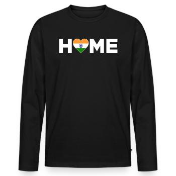 Inde Accueil Inde Drapeau Inde Amour - T-shirt manches longues Premium bio Homme - noir - Devant - Nico (187cm)