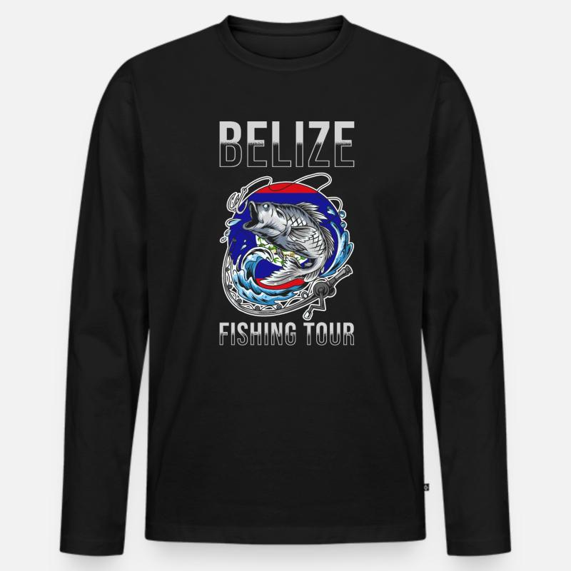 Angeltour Belize - Männer Premium Bio Langarmshirt - Schwarz