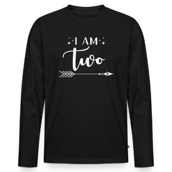 Zwei Jahre Geburtstag Ich Bin Zwei - Männer Premium Bio Langarmshirt - Schwarz - Vorne - Nico (187cm)