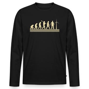 Development of turbine mechanics - Men's Premium Organic Long Sleeve Shirt - black - Front - Nico (187cm)