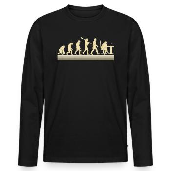 Development of web developers - Men's Premium Organic Long Sleeve Shirt - black - Front - Nico (187cm)
