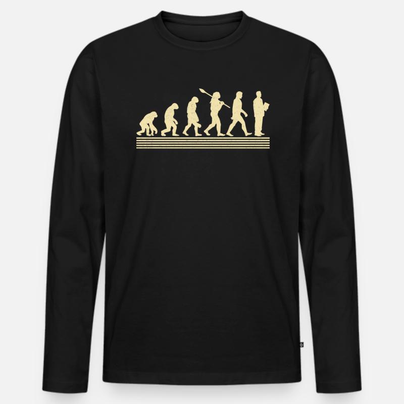 Evolution Des Arztes - Männer Premium Bio Langarmshirt - Schwarz