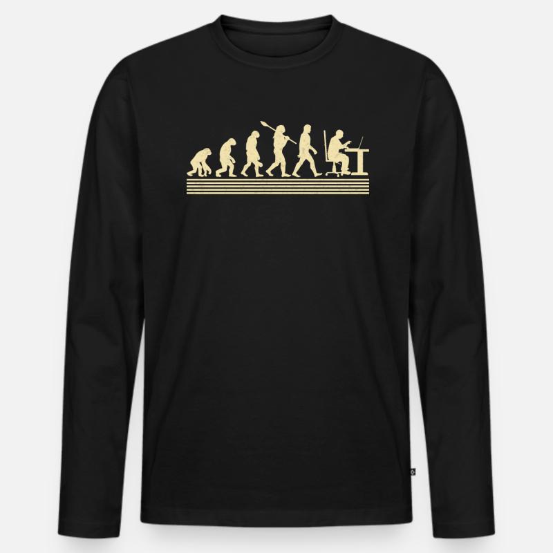 Evolution Des Computerprogrammierers - Männer Premium Bio Langarmshirt - Schwarz