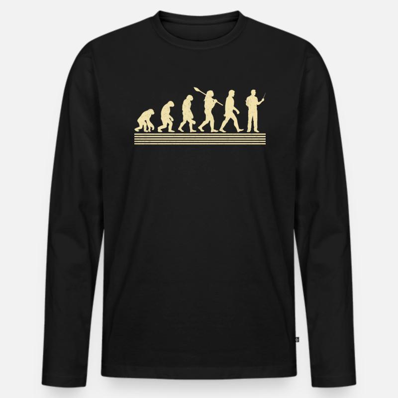 Evolution Des Gymnasiallehrers - Männer Premium Bio Langarmshirt - Schwarz