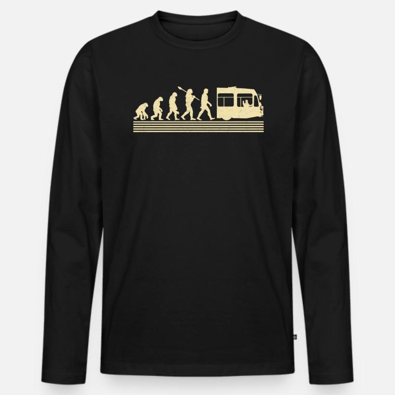 Bus driver evolution - Men's Premium Organic Long Sleeve Shirt - black