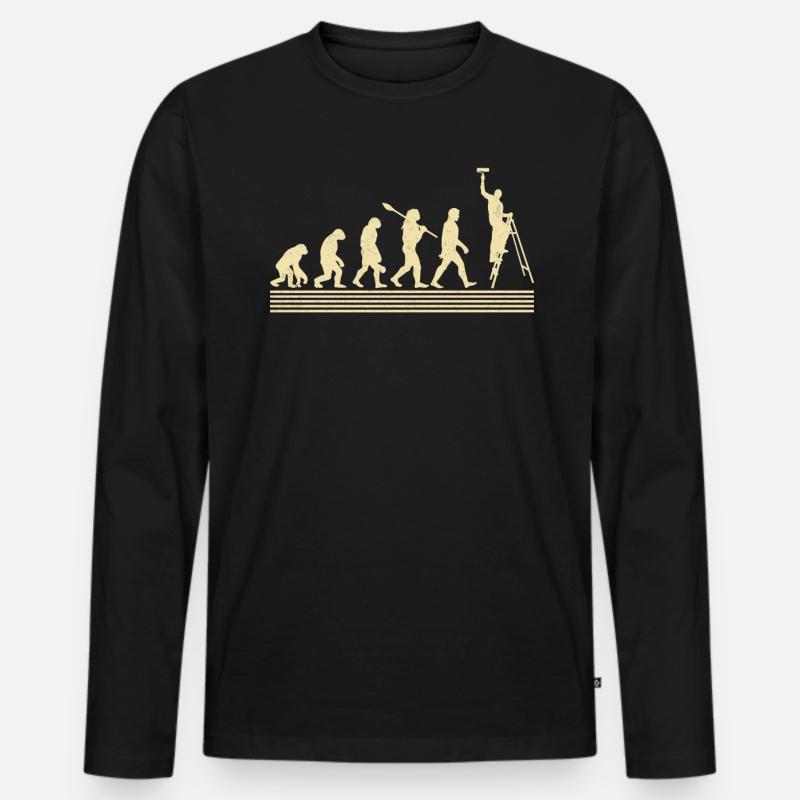 Painter evolution - Men's Premium Organic Long Sleeve Shirt - black