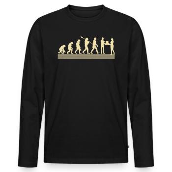 Package carrier evolution - Men's Premium Organic Long Sleeve Shirt - black - Front - Nico (187cm)