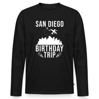 San Diego Geburtstagsreise San Diego - Männer Premium Bio Langarmshirt - Schwarz - Vorne - Nico (187cm)
